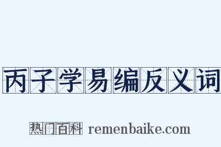 丙子学易编反义词是什么意思的图片